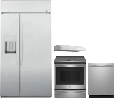 4 Piece Package Includes Refrigerator, Range, Hood And Dishwasher